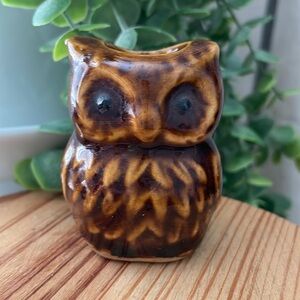 Vintage Owl Ceramic Toothpick Holder